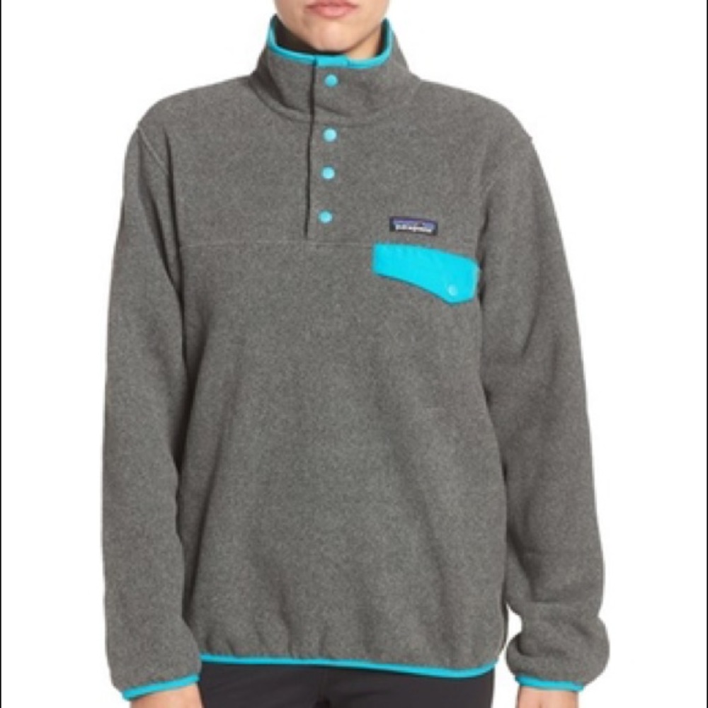 Patagonia Grey/Teal Synchillia Fleece